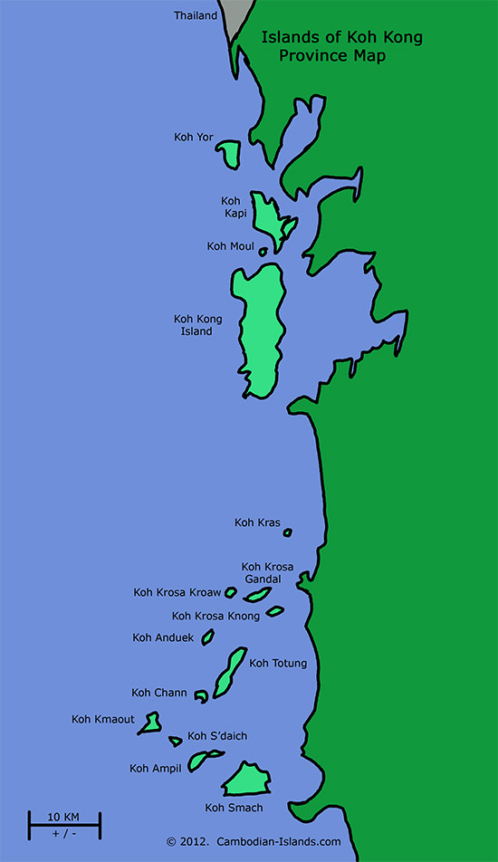koh kong islands map in cambodia